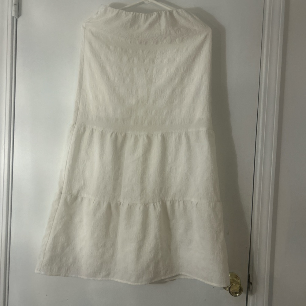 Divided H&M white Tiered Maxi Skirt